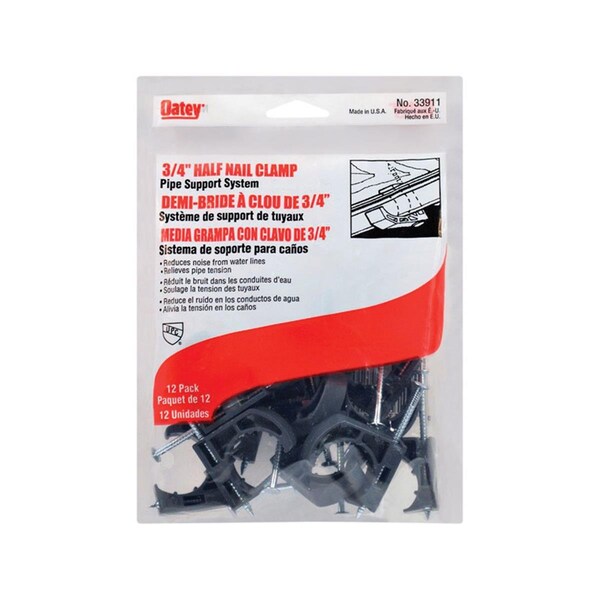 Oatey Polypropylene Half Nail ClampGray 4694857 - main